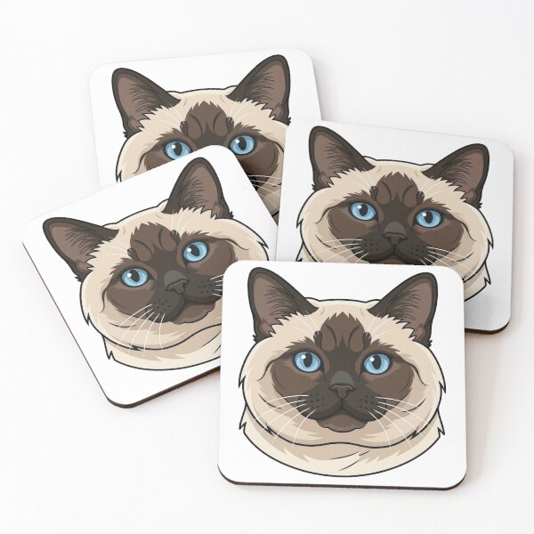 Item preview, Cute Siamese Cat Head Simple 2D Cartoon Style designed and sold by CraftyUniverse.
