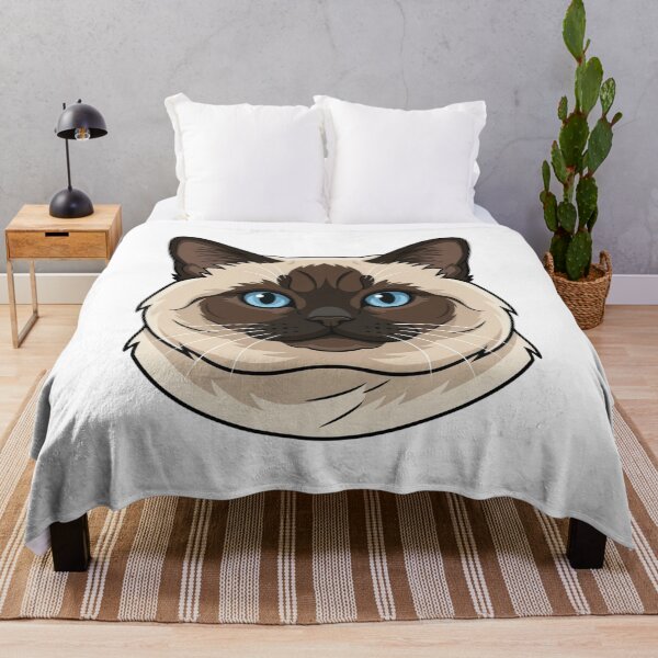 Item preview, Cute Siamese Cat Head Simple 2D Cartoon Style designed and sold by CraftyUniverse.