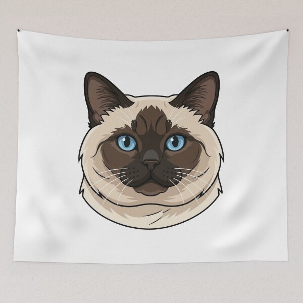 Item preview, Cute Siamese Cat Head Simple 2D Cartoon Style designed and sold by CraftyUniverse.