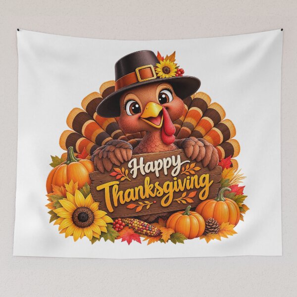 Item preview, Happy Thanksgiving Cute 3D Turkey Autumn Harvest designed and sold by rrenriddle.