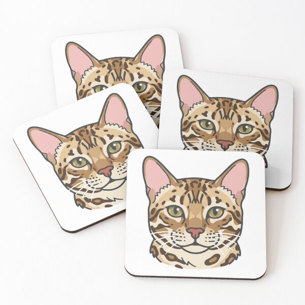 Item preview, Cute Bengal Cat Head Simple 2D Cartoon Style designed and sold by CraftyUniverse.