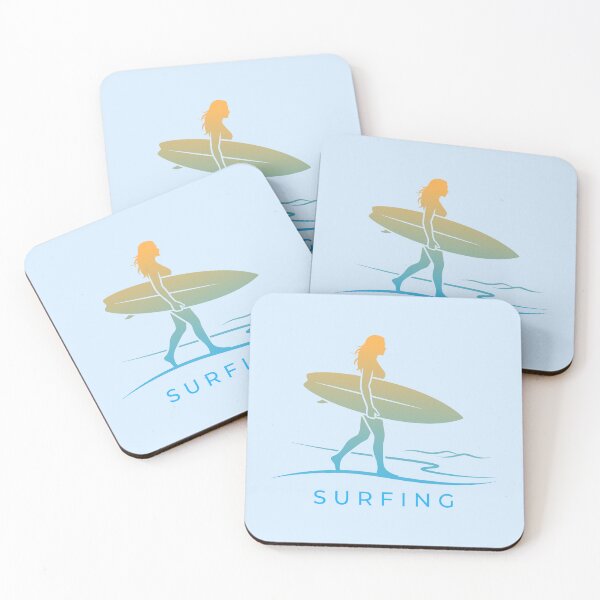 Item preview, Surfer Girl Surf Beach Summer Waves Ocean Surfing Graphic    designed and sold by KiwiRider.