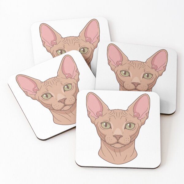 Item preview, Cute Sphynx Cat Head Simple 2D Cartoon Style designed and sold by CraftyUniverse.