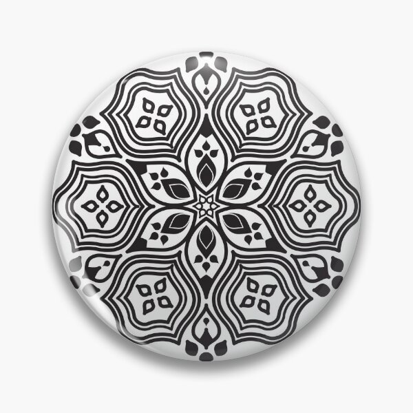 Item preview, Vibrant Multicolored Geometric Islamic Mandala Vector Motif-Black and White designed and sold by GrafecShop.