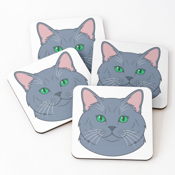 Item preview, Cute Russian Blue Cat Head Simple 2D Cartoon Style designed and sold by CraftyUniverse.