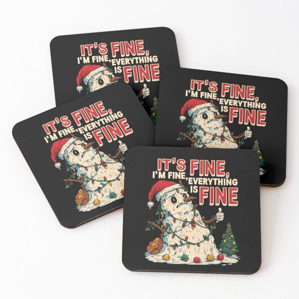 Item preview, It's Fine I'm Fine Everything Is Fine Snowman - Sarcastic Christmas Humor designed and sold by DyzioSupply.