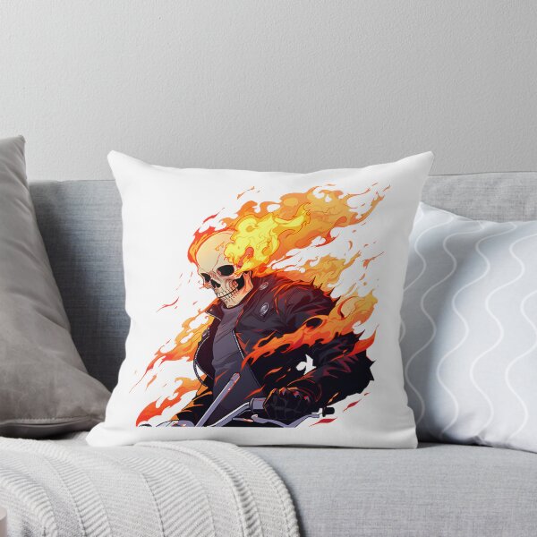 Item preview, Bold Ghost Rider Inspired Motorcycle Art with Fiery Skull Design designed and sold by WildMinimalist.