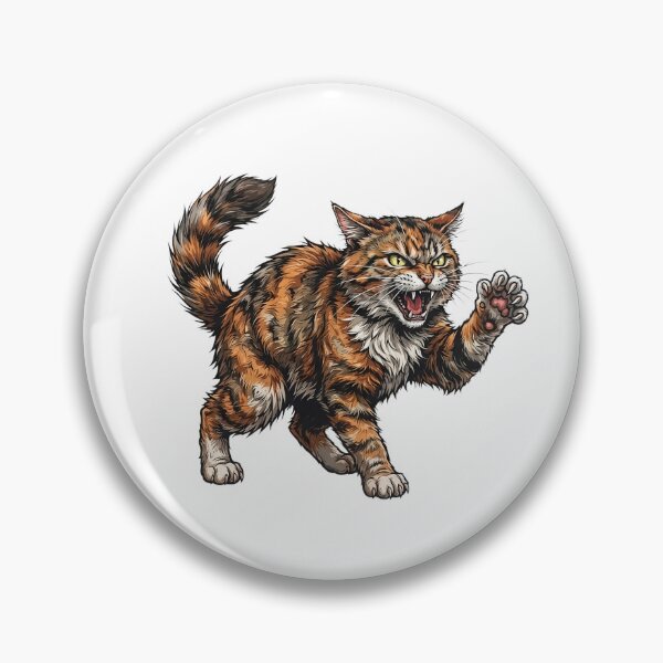 Item preview, Angry Hissing Cat Vector Illustration - Streetwear & Wild Animal Graphic designed and sold by Lyvlo.