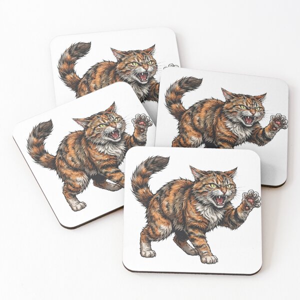 Item preview, Angry Hissing Cat Vector Illustration - Streetwear & Wild Animal Graphic designed and sold by Lyvlo.