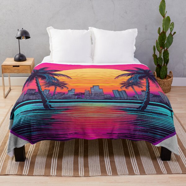 Item preview, Neon Tropical Sunset City Skyline designed and sold by ChernivtsiSkoda.
