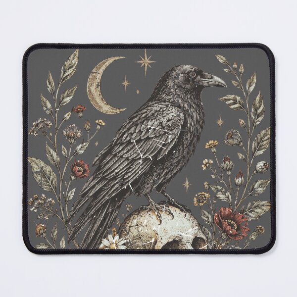 Item preview, Crow Skull Floral Gothic Botanical Artwork designed and sold by BreezifyDesignStudio.