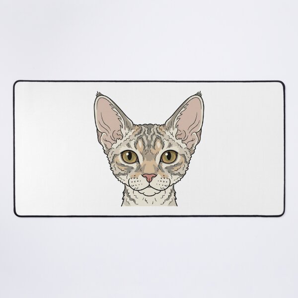 Item preview, Cute Devon Rex Cat Head Simple 2D Cartoon Style designed and sold by CraftyUniverse.