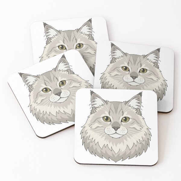 Item preview, Cute Siberian Cat Head Simple 2D Cartoon Style designed and sold by CraftyUniverse.