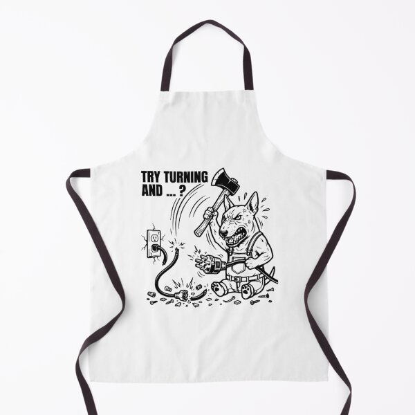 Item preview, Try Turning It Off And On Again Bull Terrier IT Support Axe Meme designed and sold by The Bold Line Studio.
