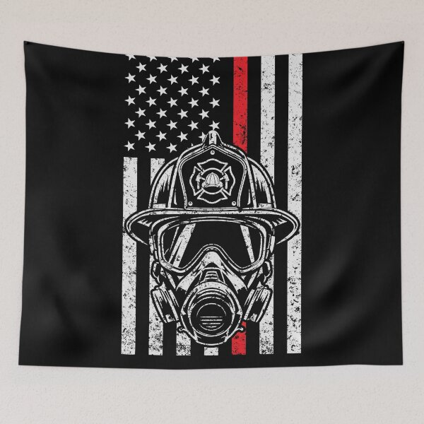 Item preview, Vintage Thin Red Line Firefighter Helmet - Flag Pride designed and sold by Marshallamoakohene.