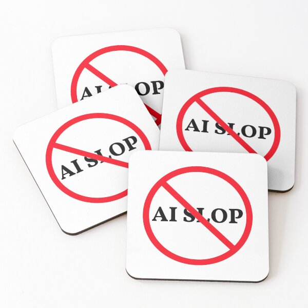 Item preview, Crossed Out AI Slop Warning designed and sold by SlimyFish.