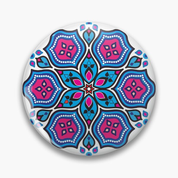 Item preview, Vibrant Multicolored Geometric Islamic Mandala Vector Motif-Blue designed and sold by GrafecShop.