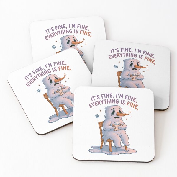 Item preview, It's Fine I'm Fine Everything Is Fine Snowman - Sarcastic Christmas Humor designed and sold by DyzioSupply.