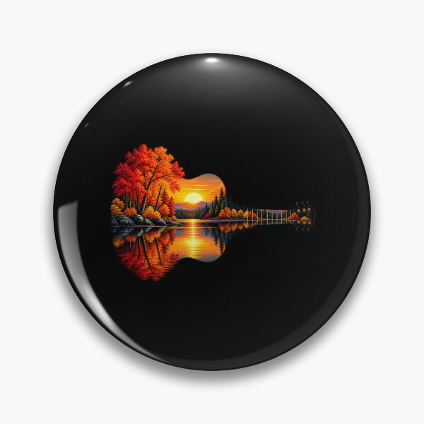 Item preview, Autumn Lake Guitar Landscape designed and sold by ROUX-ART.
