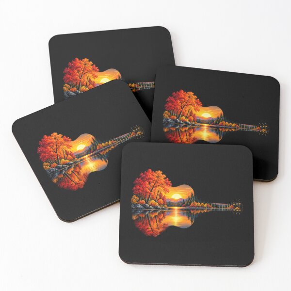 Item preview, Autumn Lake Guitar Landscape designed and sold by ROUX-ART.