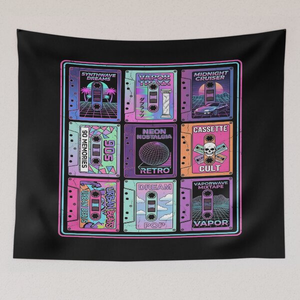 Item preview, Vaporwave Synthwave Cassette Tape Retro Mixtape Collage designed and sold by PozivoPlus.