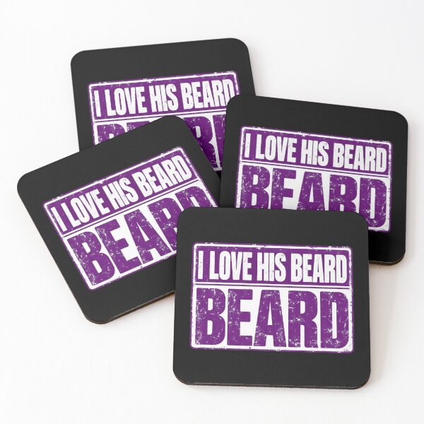 Item preview, I Love His Beard Purple Sign designed and sold by ROUX-ART.