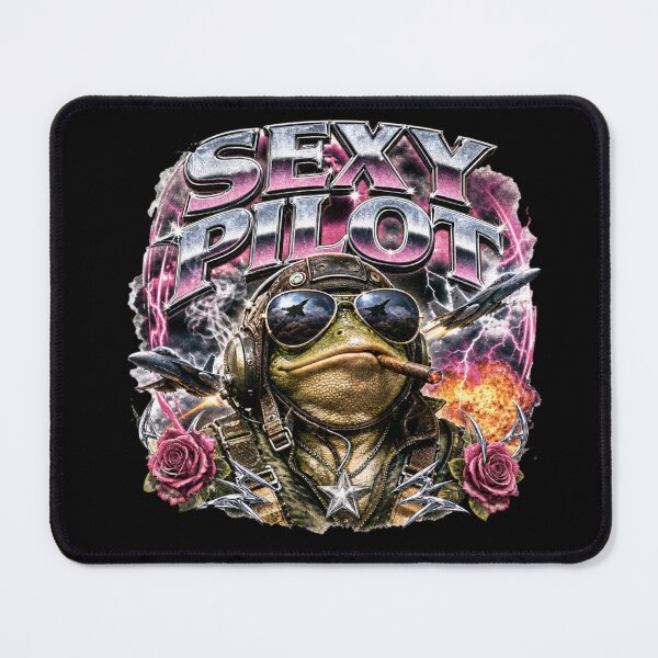 Item preview, Sexy Pilot Cool Frog T-Shirt | 90s Bootleg Aviator Toad Cigar Flight Instructor Gift designed and sold by illeN-Art-World.