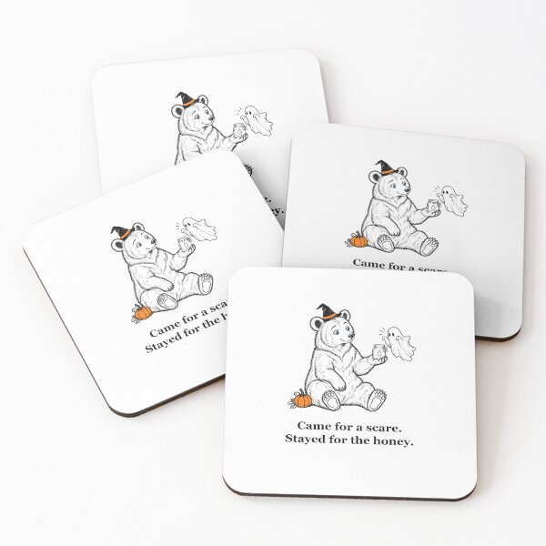 Item preview, Funny Halloween Bear Sharing Honey with Ghost designed and sold by Soft Paws Sketches.