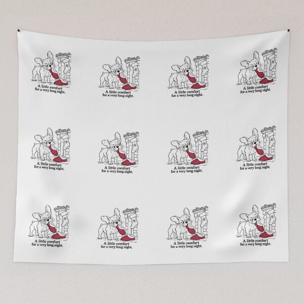 Item preview, French Bulldog Saving Santa a Little Christmas Comfort designed and sold by Soft Paws Sketches.