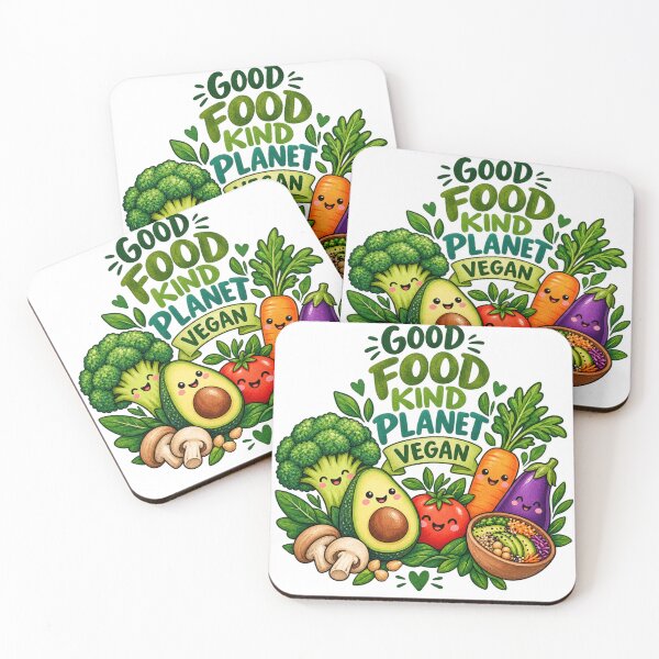 Item preview, Good Food Kind Planet Vegan Cute Vegetables Illustration designed and sold by JrNergal.