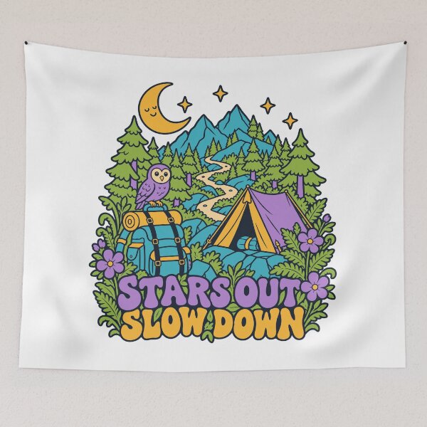 Item preview, Stars Out Slow Down Peaceful Night Camping designed and sold by Summit Folk Studio.