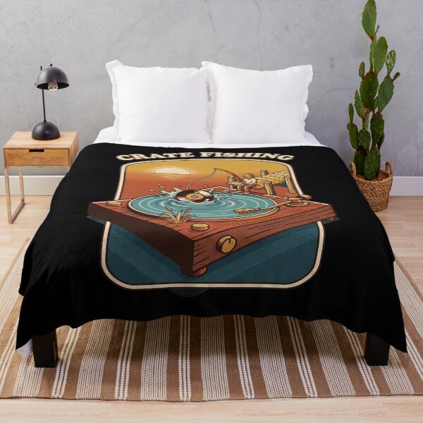 Item preview, Record Player Pond Crate Fishing Surreal Vinyl Collector designed and sold by nessismore.
