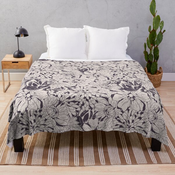 Item preview, Charcoal Black and Cream Maximalist Floral Pattern designed and sold by Claudia S. Design.