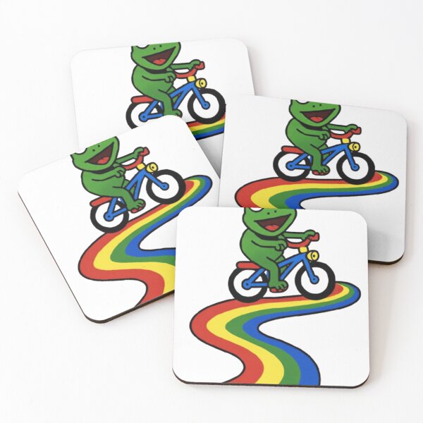 Item preview, Cute Frog Riding Bicycle On A Rainbow Road designed and sold by mohamedmawgoud.