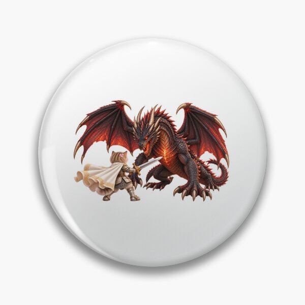 Item preview, Knight Kitten - Warrior cat - Meme cat fighting dragon designed and sold by t-patterns.