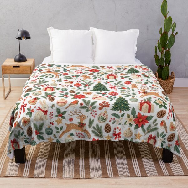 Item preview, Vintage Christmas Woodland Seamless Pattern designed and sold by PatternXOXO.