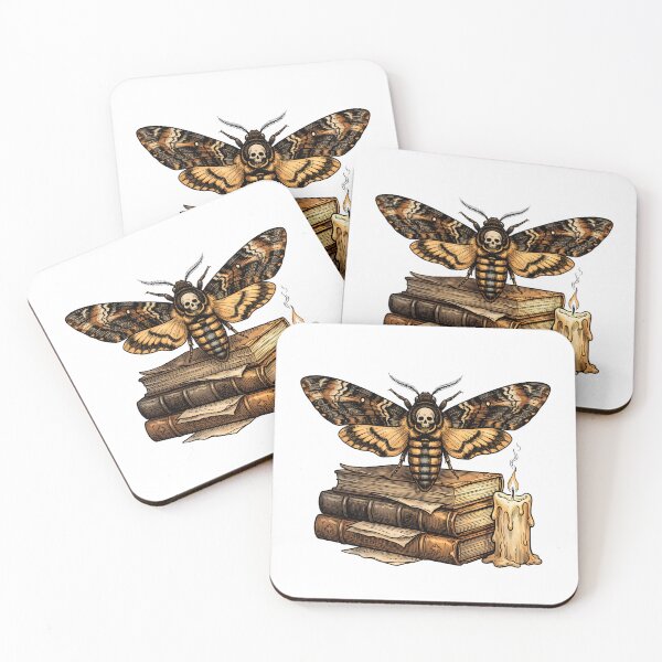 Item preview, Gothic Moth To A Flame Late Night Overthinking Vintage Engraving Sticker designed and sold by Thuzito.
