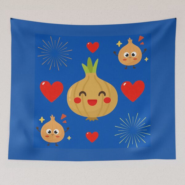 Item preview, Happy Smiling Onion Red Hearts Art designed and sold by Azurart2.