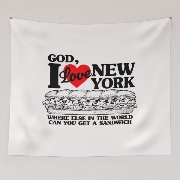 Item preview, God I Love New York - Funny NYC Deli Sandwich Quote designed and sold by moabeArtistic.