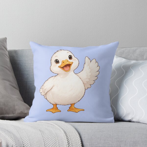 Item preview, Cute White Baby Duck Illustration with Happy Waving Wing designed and sold by Theproxmrt.