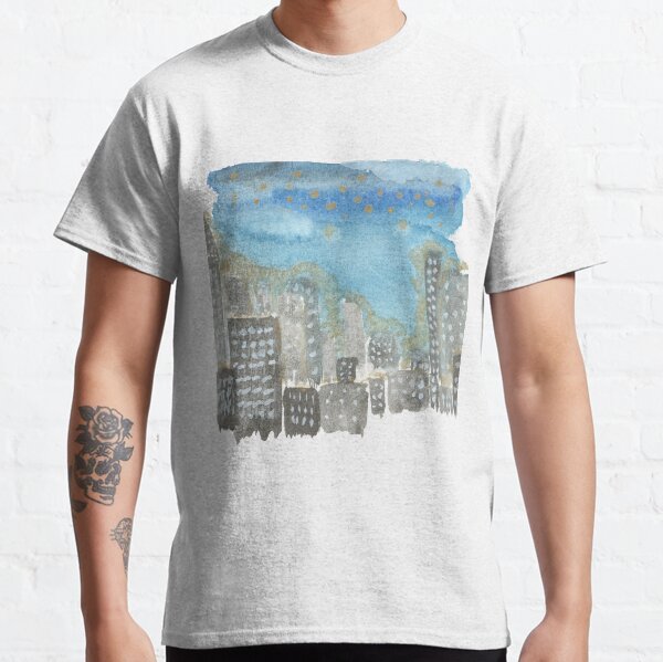Original Watercolor Painting - City Skyline Classic T-Shirt