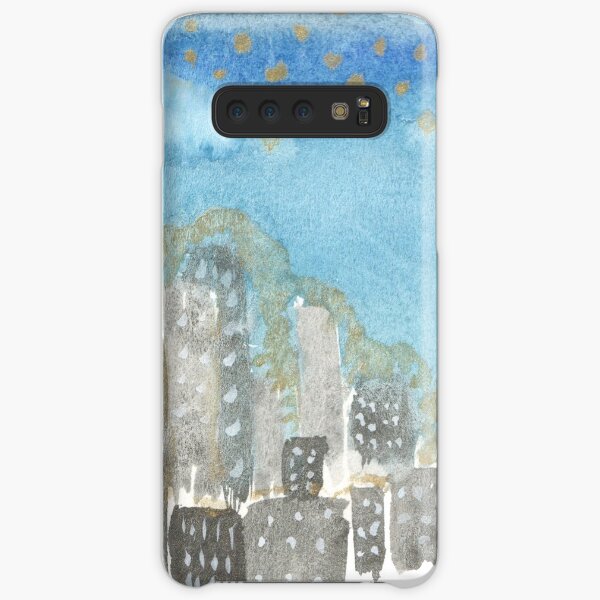 Original Watercolor Painting - City Skyline Samsung Galaxy Snap Case