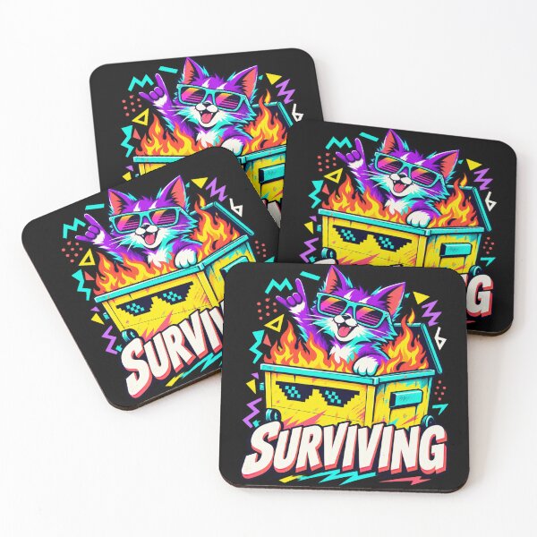 Item preview, Survibing – Kawaii Raccoon Meme, Dumpster Fire and Funny Chaos Humor designed and sold by Trendably.