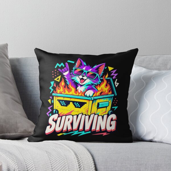 Item preview, Survibing – Kawaii Raccoon Meme, Dumpster Fire and Funny Chaos Humor designed and sold by Trendably.