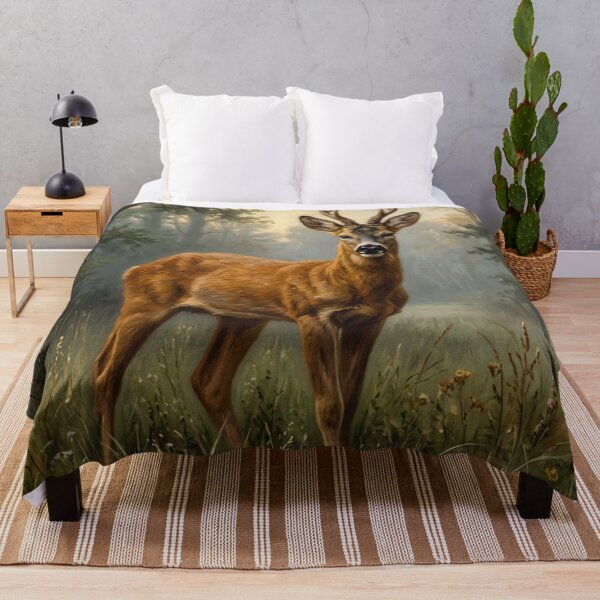 Item preview, Roe Deer Buck Fine Art Illustration – European Wildlife Hunter Gift designed and sold by TammyHunterArt.