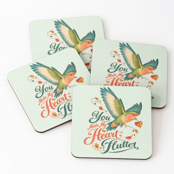 Item preview, You Make My Heart Flutter – Lovebird Illustration designed and sold by Pet Grow Co.