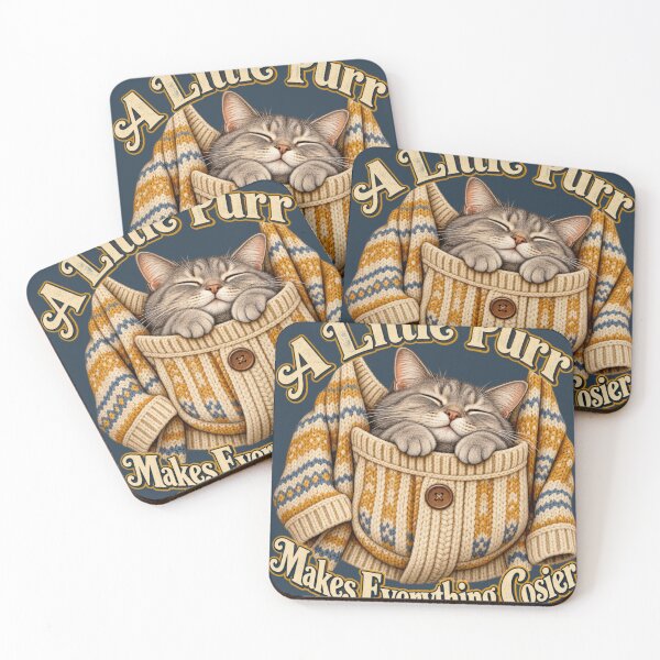 Item preview, Grey Cat – A Little Purr Makes Everything Cosier designed and sold by Pet Grow Co.