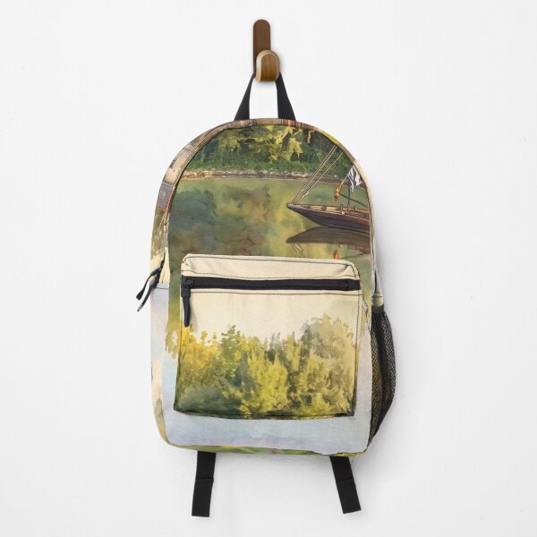 Item preview, Loire River Gabarre at Golden Hour — French DIGITAL Watercolor Landscape designed and sold by M.ALK.Watercolor.