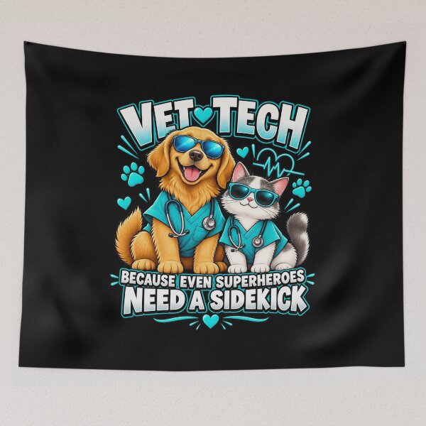 Item preview, Funny Vet Tech Superhero Sidekick – Women's Veterinary Staff Humor and Animal Care Gift designed and sold by Trendably.