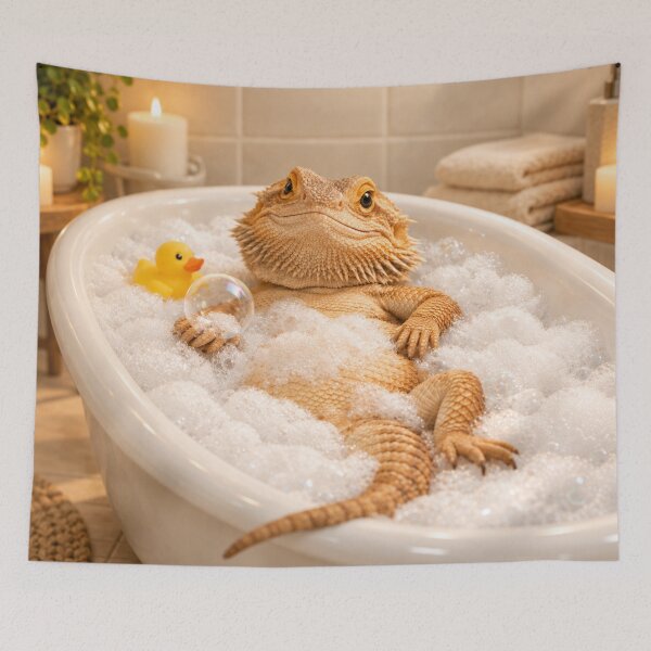 Item preview, Relaxed Bearded Dragon Bubble Bath designed and sold by Sillytoe.